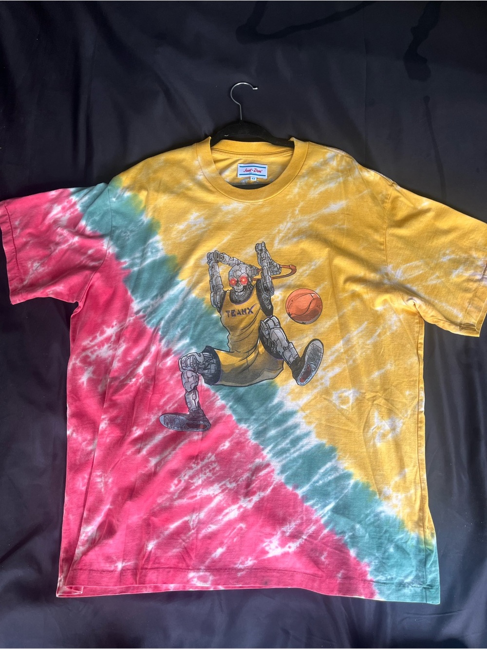 Just Don Yellow Tie-Dye Graphic Tee
